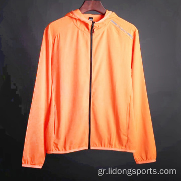 Λεπτό φερμουάρ πολυεστέρα Αθλητισμού Windbreaker Jacket